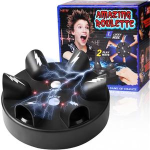 Electric Shock Roulette Game, Electric Shock Novelty Game, Fun Polygraph, Tricky Electric Shock Roulette Shooting Desktop Decompression Creative Truth or Dare, Fit for Home Bar Party Toys