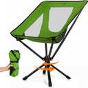 Portable Camping Chair - SwivelCore 180 Swivel & Auto-Return, Small Compact Lightweight Folding Chairs for Adults, Outdoor Backpack Chair for Adventures, Setup in Seconds, Support 300 LBS (Green)