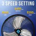 Tornado 20 Inch Pro Series High Velocity Oscillating Wall Mount Fan For Industrial, Commercial, Residential Use 3 Speed 5250 CFM UL Safety Listed