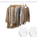 Closet Rods for Hanging Clothes, White Closet Rod 30-76 Inch Adjustable Clothes Hanging Bar Shower Curtain Rods for Closet, Wardrobes, Bathroom, Windows, with No Drilling Holder