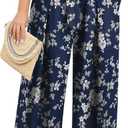 Lastshe Women's Plus Size Pants Wide Leg Work Casual Palazzo Pants Elastic High Waisted Dressy Trousers with Pockets 3X