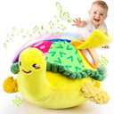 Esjay Baby Toys 6-12 18 Months, Crawling Musical Turtle Plush Tummy Time Toy, Dancing Bouncing Recording Walking Sensory Toys for 6 Month+ Old Infants, Gifts for 1 2 3 Year Old Boys Girls Toddlers