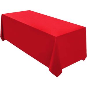 Surmente Red Tablecloth 90 x 132-inch Rectangular Polyester Table Cloth for Weddings, Banquets, or Restaurants