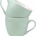 MECOWON 30 OZ Porcelain Coffee Mugs, Set of 2 Large Mugs for Soup, Cereal and Salad (Turquoise)