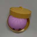 Dumpling Squishy Toy with Bubble Blowing Feature, Squishy Dumpling Stress Relief Toy, Cute Bao Bun Squeeze Toy with Steamer Box, Soft Sensory Fidget Desk Toy Gift (1, Purple)