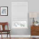 Cordless Roman Shades for Windows - 36 Inch Width x 64 Inch Length (White) - Blackout Polyester Window Privacy Blinds for Bedroom, Kitchen & Dining Room by Achim Home Decor