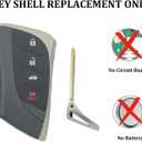 Smart Key Fob Shell Case Replacement Fits for Lexus ES250 ES300h ES350 ES350h LS500 LS500h GX460 2020 2021 2022 Keyless Entry Car Remote Cover (4 Button)