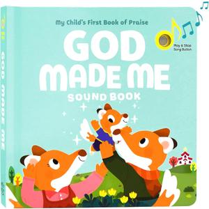 God Made Me Christian Sound Books for Kids - 6 Bible Songs - Baptism, Christening, Dedication Gifts for Boys and Girls - Religious Toys, Music Books for Toddlers 1-3