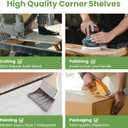 NATURE'S SOURCE Corner Floating Shelves with Invisible Brackets, Corner Shelves Wall Mounted Set of 3, Bedroom Bathroom Kitchen Living Room Office- Gothic Style 16.6" x 6" (Black)