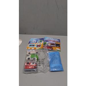 3 Floating Changing Color Light Up Bath Toy Car with Bath Book & Storage Bag, No Hole Realistic Car Bathtub Toys for Toddler Kid 18 month +, Bathroom Tub Pool Beach Swimming Party, Birthday Gift