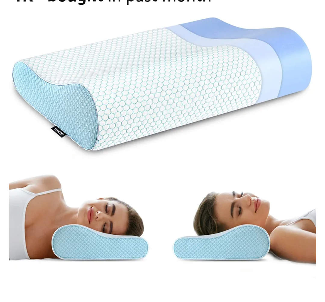 Memory Foam Pillows Neck Pillow Bed Pillow for Sleeping Ergonomic Cervical Pillow Orthopedic Contour Pillow for Side Back Stomach Sleeper