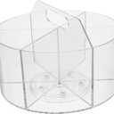 HOMSFOU Rotating Makeup Brush Organizer Desk Pen Holder Storage Box Slots Rotation Office Desk Organizing