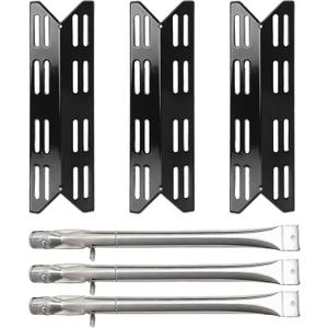 SafBbcue Grill Replacement Parts Kit for Tray for Electactic 3-Burner Propane Gas Grill, Porcelain Steel Heat Plates and Grill Burners for Electactic G31PRO Replacement Parts