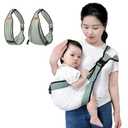 Baby Sling Carrier,Toddler Carrier,Baby Sling,Portable and Adjustable Non-Slip Hip Seat Carriers 10-45lbs(Green,Cloth)