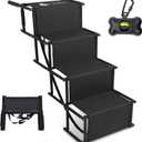 Dog Stairs for Car, Truck & SUV Foldable Dog Steps for Small & Large Dogs with Anti Slip Surface & Poop Bag Dispenser, Lightweight Dog Ramp Holds Up to 130lbs