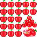 Lallisa 100 Pcs Plastic Apple Container Party Favor for Back to School Teacher Gift Plastic Apple Shaped Candy Jar Box Thank You Graduation Appreciation Teacher Gift for Classroom First Day of School