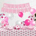 Zhehao 143 Pcs Sport Birthday Decorations Party Supplies Serves 24 Include Sport Themed Plate Fork Napkin Cup Banner Balloon Tablecloth for Birthday Party Favor(Pink,Soccer)