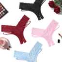 Avidlove Women Lace Panties Sexy Underwear Briefs Thongs V-Shape Waistband Tanga Sexy Cheeky Panties (XL)