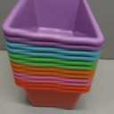 12 Pack Classroom Storage Bins Book Bins for Classroom, Rainbow, These practical plastic book bins measure 29.5×19.5×12.5cm 