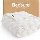 Bedsure GentleSoft White Twin XL Blanket for Bed - Super Soft Cozy Fleece Blankets for Kids, Cute Throws for Girls, Dorm Room Essentials for Girls Teens Back to School, 66x90 Inches