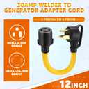 Tellegloww NEMA 6-50P to L14-30R 1 FT 30 Amp Welder Adapter Cord, 3 Prong 50amp Welding Outlet to 4 Prong 30amp Generator Locking Plug, Generator to Welder Adapter STW 10 AWG, ETL Listed