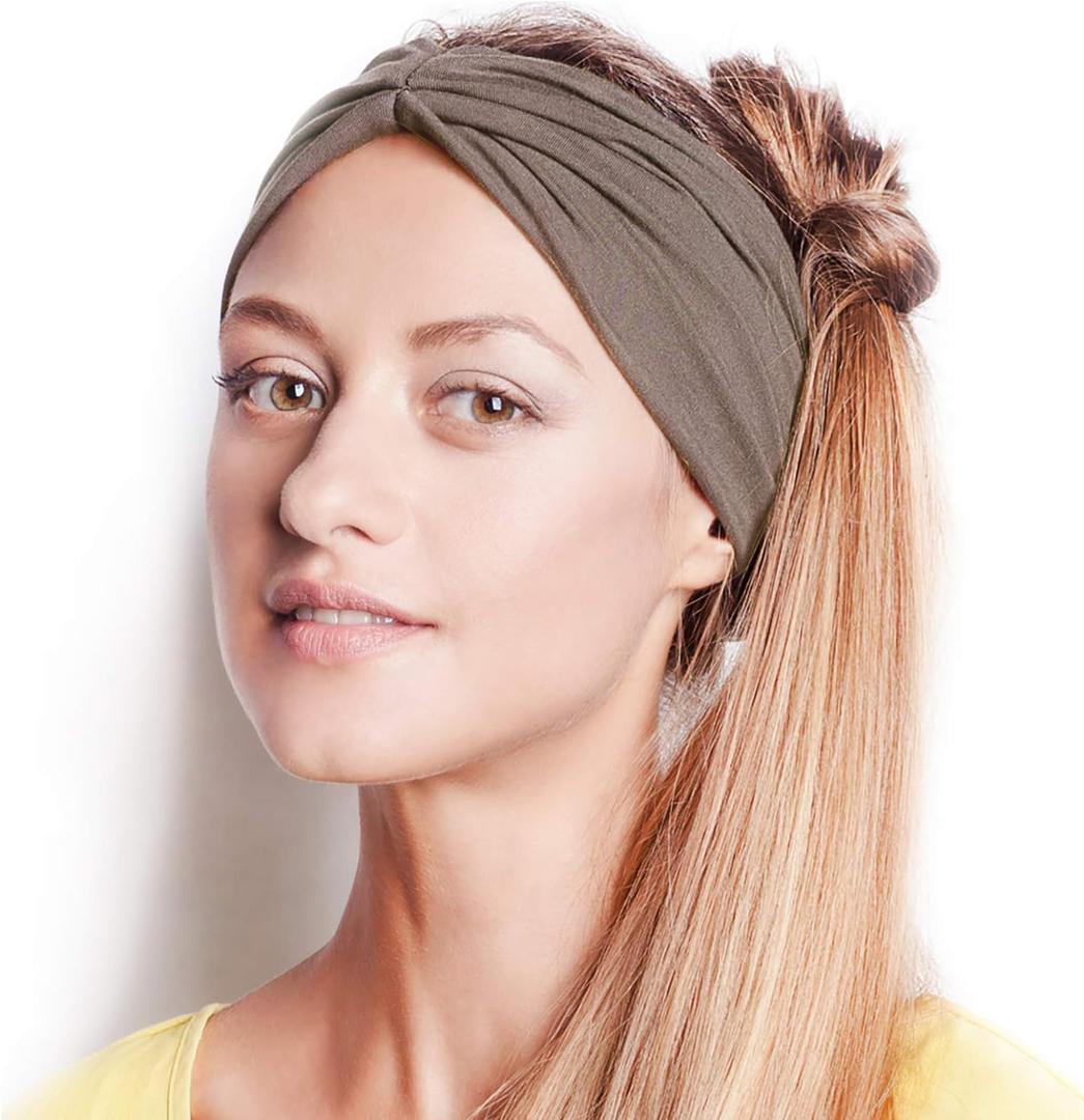 Non Slip Headbands - Wide, Multi-Style for Fashion, Travel, or Running - Gym Wrap