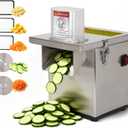 4-In-1 Electric Vegetable Chopper – 330 lbs/hr, 200W Motor, Slice/Dice/Shred/Wavy Cut, Stainless Steel, Large Feed Chute, Safety Shut‑off – for Restaurant & Home Kitchen