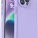 Vooii Compatible with iPhone 13 Pro Max Case, Liquid Silicone Upgrade [Camera Protection] [Soft Anti-Scratch Microfiber Lining] Shockproof Phone Case for iPhone 13 Pro Max 6.7 inch - Light Purple