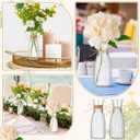 10 Pcs Plastic Flower Bud Vases Bulk with Twines Ropes Small Mini Flower Vases for Centerpieces Decorative Plastic Bottles for Wedding Reception Dining Table Home Decoration (Transparent)