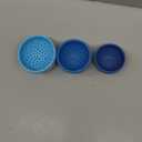 (BLUE) Nesting Can Strainer Mini Colander Set - Space Saving Small Colanders and Strainers - Multi Use Kitchen Gadget - Silicone Can Strainer