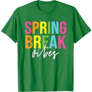 Spring Break Vibes Funny Spring Break Teacher T-Shirt 2XL