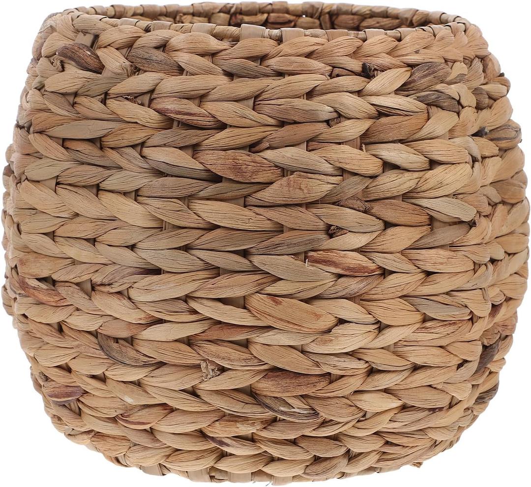 Woven Planter Basket, Seagrass Basket Planters, Hyacinth Woven Flower Pot Rattan Wicker Plant Pot, for Desktop and Home Organization