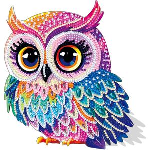 YIYIAH Diamond Art Kits for Adults Colorful Owl Statues Desk Placement Ornament - 5D Diamond Painting Diamond Art Kits Paintings for Beginners - DIY Diamond Art Home Decor Birthday Gifts for Women