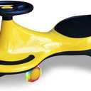 Swing Car, LED Flashing Wheels, Ride on Wiggle Car Boys and Girls, No Batteries, Gears or Pedals, Twist, Turn, Wiggle Movement to Steer, for Toddlers, Kids 3 Yrs and UP, 50kg/110lb (Yellow)