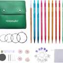 Holamulta Ergonomic Triangular Interchangeable Circular Knitting Needles Set - Ideal for Arthritis & Big Hands (Multi-Colored)