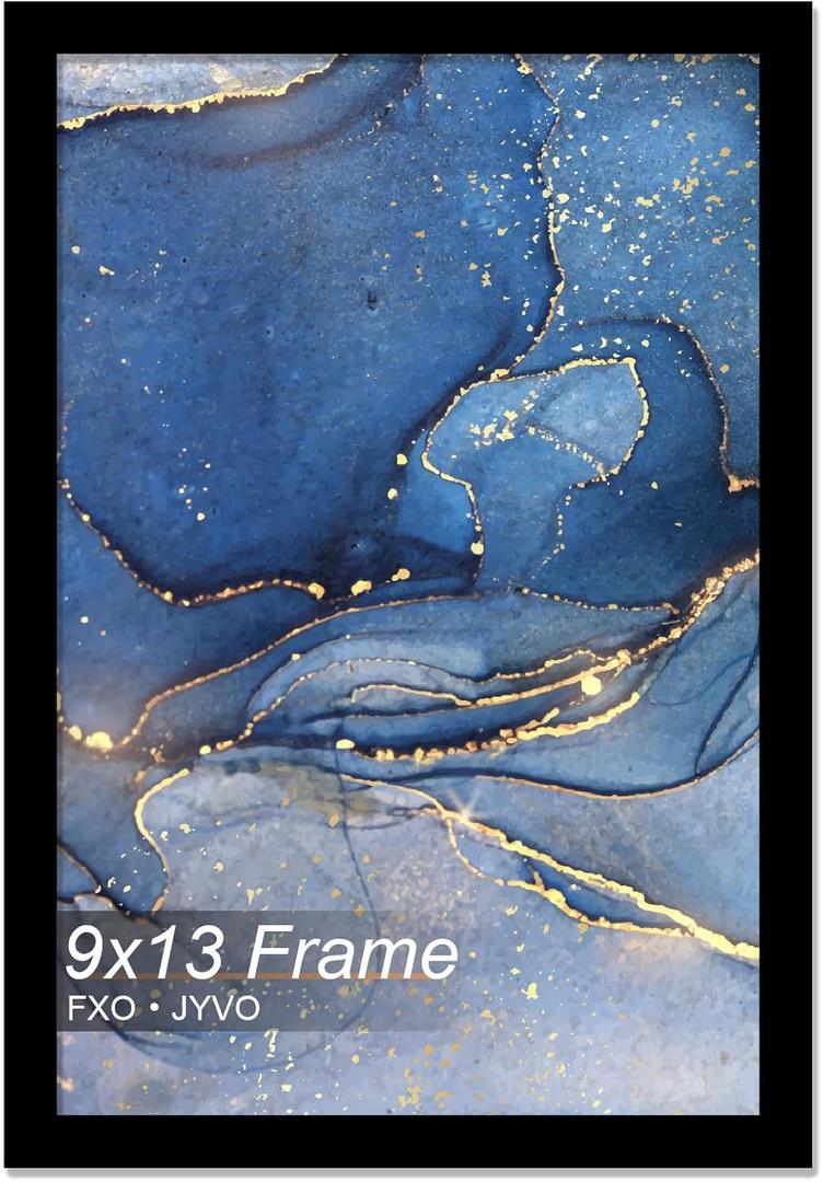 Fxojyvo 9x13 Picture Frame, Black Frame for 9 x 13 Inch Picture Poster Photo, Light Weight and High Transparent 9 by 13 Frame for Wall - 1 Pack/Black/9"x13"