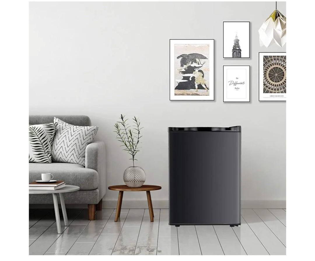 Upright Freezer 3.0 Cu.ft, Compact Mini Freezer with Reversible Single Door, Temperature Control, Removable Shelves, Small freezer Stainless Steel for Dorms Home Office, Black