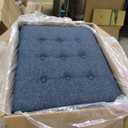 Homepop Home Decor | Upholstered Chunky Tufted Square Storage Ottoman| Hinged Lid Ottoman with Storage for Living Room & Bedroom, Blue, 24"D x 29.5"W x 18"H