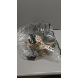 3 ft Artificial Mini Christmas Tree, Remote Control and Timer, Tabletop Small Christmas Trees 50 Warm White&Colorful Dual Color Lights 110 Tips 12 Pinecones 12 Red Berries Burlap Base Home Xmas Decor