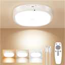 Rechargeable Motion Sensor Ceiling Light Indoor, Cordless Closet Light with 10000mAh Battery, 3 Color Temperatures, 550LM Motion Activated Light for Closet,Shower,Stairs,Pantry,Remote Control