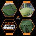 Xpose Safety Canvas Tarp - 10oz Green Canvas Tarps Heavy Duty Water Resistant with Brass Grommets- Multipurpose Outdoor Tarpaulin for Camping, Canopy, Trailer, Equipment Cover 16' x 20'