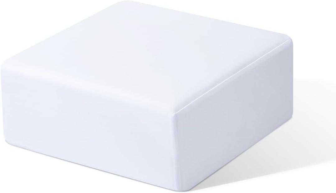 TOPPURE Cube Memory Foam Pillow for Side Sleepers (12"x12"x5" Extra Soft), Cervical Pillow for Neck Pain, Coach Pillow, Travel Pillow, Pillowcase Removeable and Washable, White