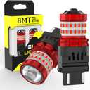 BMT xms 3157 LED Strobe Brake Lights Bulbs - 300% Brighter 3156 3047 3057 3457 4157 4057 Red Flashing Stop Tail Lights, 2Pcs