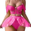 Mixxmix Lingerie Sets for Women Sexy Princess Costumes Cosplay Outfits Halloween Lingerie Roleplay with Bra and Panty XXL