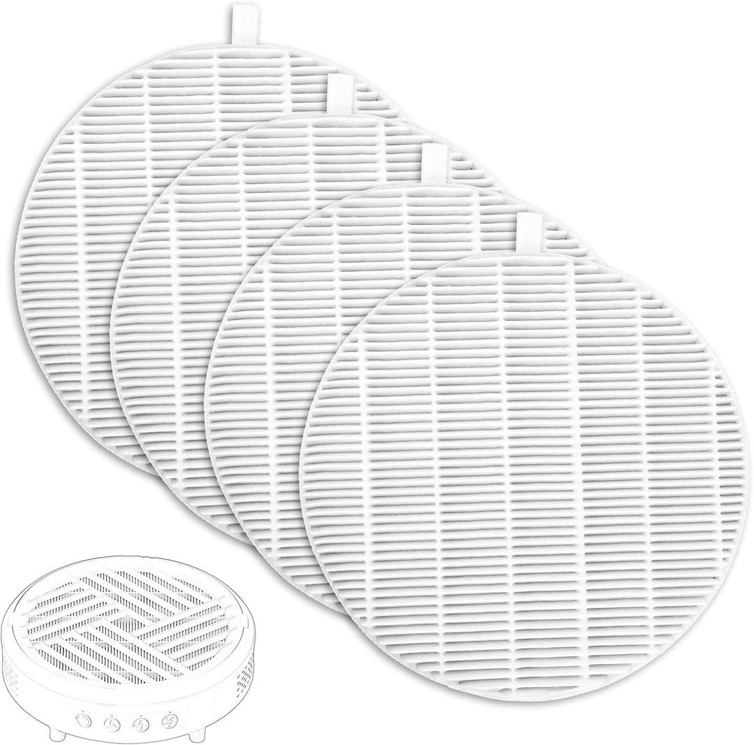 4pcs Nail Dust Collector Replacement Filters for MelodySusie HPro/SProR, Reusable Filter Accessories Compatible with Nail Dust Vacuum Machine, Easy to Clean (White)