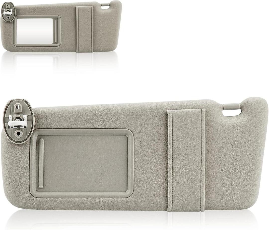 Driver Left Side Sun Visor with Light and Sunroof, Beige Sunvisor for Toyota Venza 2009 2010 2011 2012 2013 2014 2015 2016, Replacement 74320-0T021-A1