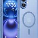 TOCOL for Phone 16 Case, Compatible with Magsafe Charger, Full Camera Protection, Drop Protection, Translucent Matte Phone Case for iPhone 16 6.1 inch (Light Blue)