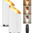 2 Pack Uplighting Indoor, LED Floor Can Lights with Remote and Timer, 3 Color Temps Dimmable Spotlight for Corner Sofa Plant Home Accent Lighting, 5.9 FT Plug Cord & Foot Switch, White