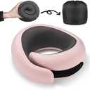 Travel Neck Pillow for Airplanes, Premium Memory Foam Neck Pillow with Ergonomic 360 Support, Travel Essentials for Plane, Car, Train and Home, Max Pink (Large)