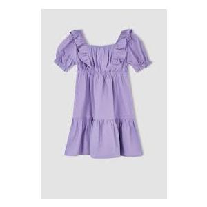 Short Sleeve Cotton Dress For Girls S Lilac